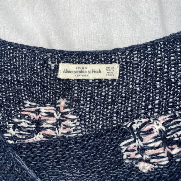 Abercrombie and Fitch Navy Floral Sweater - Picture 3 of 4